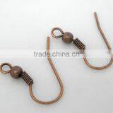 100 Pairs Copper Tone Ear Wire Hook With Spring and Ball 18*19mm thumbnail-1