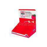 350g Grey Paper Oem Red Cardboard Counter Display Pdq With Hooks Economical / Ecological