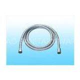 Bathroom Flexible Stainless Steel Shower Hose , 2m Silver Metal Braided Hose