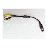 Black Dc Power Cord With 4 Pin Connector To DC Connector / RCA Connector