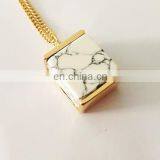 New Arrival Geometrical Shaped Howlite Pendant Necklace thumbnail-4