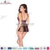 2016 Wholesale Fashion Style Plaid Design Lingerie Open Girls Sexy Babydoll thumbnail-2