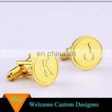 High Quality Metal Cufflinks Custom Gold Letter Cufflinks for Men