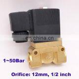 GOGO ATC 50bar High Pressure High Temperature Solenoid Valve 1/2 BSP 24V DC AC220V Orifice 12mm NC 5404-04 Pilot Brass Valve thumbnail-2