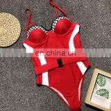 2019 Push up Mesh Bikinis Mujer Monokini String One-piece Suits Sexy Swimwear Women Swimsuit Summer Beach Wear Swim Suit thumbnail-3