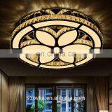 3 Color Change Modern LED Ceiling Light Crystal Round Flower Shape Ceiling Lamps thumbnail-5