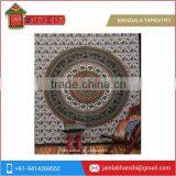 Traditional Greenish Indian Elephant Tapestry Wall Hanging Mandala
