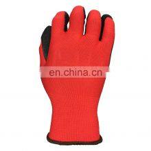 Non Slip Coating Red Nylon Knit Rubber Palm Coated Crinkle Latex Protection Safety Work Gloves thumbnail-4