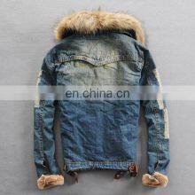 Wholesale Customization Men's Denim Jacket Casual and Comfortable Loose Long Sleeve Movement Hooded Fashionable Jacket thumbnail-5
