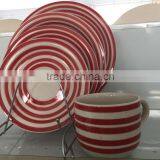 New Design Stoneware Dinnerware, Wholesale Custom Printed Stoneware Dinnerware Set, Handprinted Stoneware Dinner Set thumbnail-5