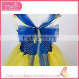 Softtextile Yarn Bright Yellow Bowknot Tutu Fluffy Voile Girl's Dress Children Frocks Designs thumbnail-4