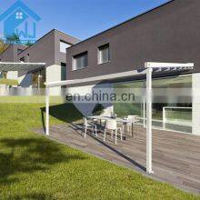 Motorized Rain Cover Retractable Fabric Pergola Canopy Swimming Pool Awning