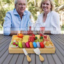 Natural Bamboo Rectangle Large Custom Cheese Board With Magnet Tray thumbnail-4
