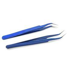 Dark Blue Eyelash Grafting High-precision Tweezers Blossom Set Eyelash Beautifying Tool Elbow Tweezers Sticker Cute thumbnail-4