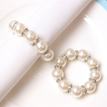 Новый хит продаж! Наручники для салфеток с жемчужными бусинками. Украшение для стола на свадьбах thumbnail-2