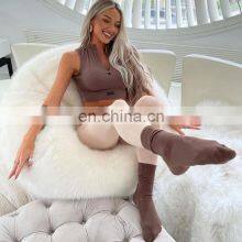 New Arrival Provide OEM ODM Service Women High Quality Sports Socks High Elastic Casual Solid Warmy Girl Yoga Socks thumbnail-4