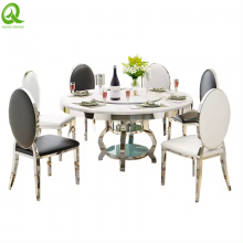 Stainless Steel Luxury Wedding Party Event Restaurant Oval Tables Cake Table Dining Table thumbnail-2