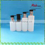 Flat Shoulder White PET Bottle With Plastic Cream Pump,cosmetic PET Bottle Kits