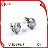 Black Stainless Steel Women Jewelry Flower Stud Earrings thumbnail-4