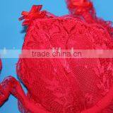 Hot Sexy Triangle Bright Red Flower Lace Bra With Wedding Hall thumbnail-6