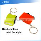 (110130) Newest High Quality Manual Keyring Portable Hand Charge Torch Light