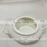China Manufacturer Stocked Small Ceramic Porcelain Soup Tureen thumbnail-4