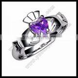Custom Sapphire Claddagh Ring thumbnail-4
