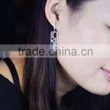 China Factory Silver Jewelry Customized Zircon Dangle Earrings thumbnail-2