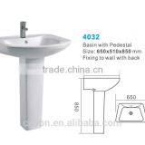 Made in China Bathroom Design Ceramic Pedestal Basin thumbnail-2