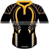 100% Polyester Heavy Weight Black Yellow Rugby Shirt/Jersey