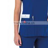 Wholesale OEM Classic Women's 6 Pocket Jewel Neck Solid Scrub/Nurse Uniform/Medical Scrubs /Hospital Uniform Top thumbnail-4