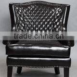 Leather Antique Dark Brown Tub Chair thumbnail-4