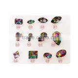 3D Nail Art DIY Decoration Luxury Crystal Colorful Flame Round & Rhombus Pattern Rhinestone & Decoration For Manicure Tools thumbnail-2