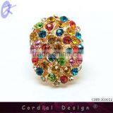 2014 Newest Design Fashion Jewelry Color Rhinestone Gold Rings For Man thumbnail-1