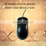Black New Wired Optical Mouse/3d Usb Wired Mouse for Game/office/home Use thumbnail-1