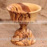 Olive Wood Hand Made Carved Goblet Wineglass