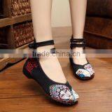Women Casual Buckle Strap Old Beijing Shoes Pointed Toe Peiking Opera Embroidered Ladies Cotton Flats Oxford Sole No Logos thumbnail-1