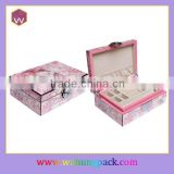 Paper Venner Wooden Jewellery Cosmetic Box & Pink Artistic Jewelry Accessories Packaging Case