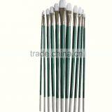 Flat or Round Shape Wood Handle Artist Oil Painting Brush Set