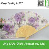 Japanese Style Vivid Flower Bamboo Folding Hand Fans thumbnail-1