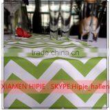 White and Green Chevron Stain Table Runners for Square Tables thumbnail-2