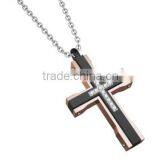 Blue 316L Stainless Steel Jesus Pendant Titanium Cross Pendant for Men thumbnail-4
