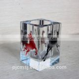 2014 newest crystal glass penholder for office decration or gifts pen holder paperweight