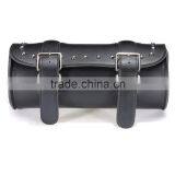 Motorcycle Scooters Black Leather Tool Roll Pouch Saddle Bag Storage For Harley thumbnail-2