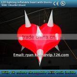 Free Shipping LED Lighting Inflatable Heart With Thorns Inflatable Heart for Decoration Bar Decorative Inflatable Balloon