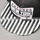 Black Leather 6 Panel Snapback Customize Cap Hat Custom thumbnail-6