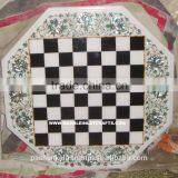 Chess Design Marble Inlay Exclusive Coffee Table Top