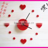 red heart shaped acrylic wall clock