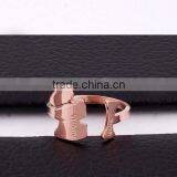 Fashion Cute Stainless Steel Rose Gold Diamond Ring thumbnail-2