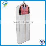 Beige Color Dress Clothes Garment Storage Bag With PVC Window